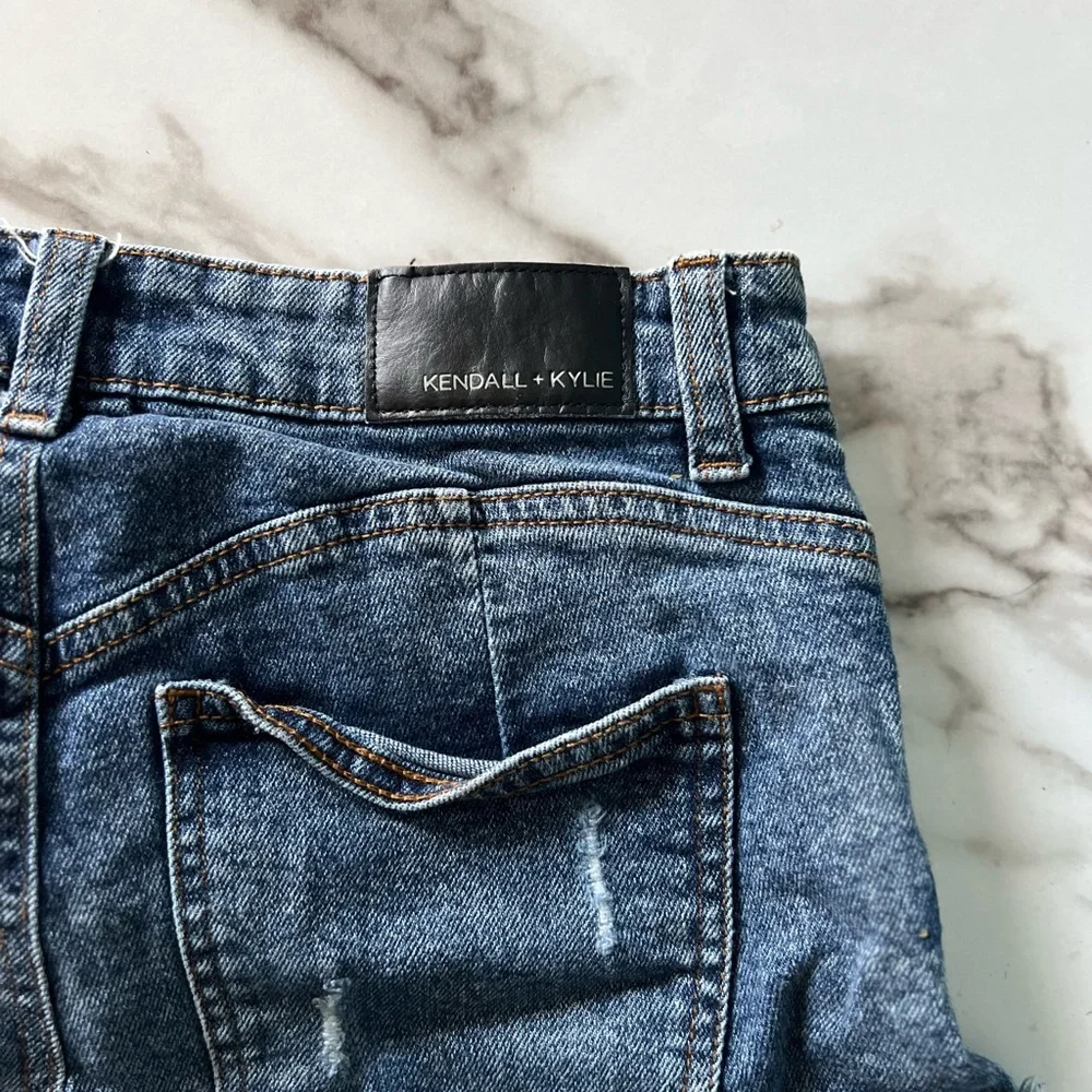 Kendall‎ & Kylie Distressed Blue Jean Shorts